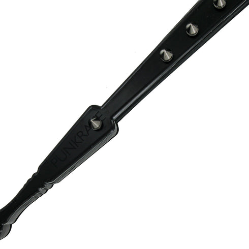 Fan with spikes, fetish goth accessory, black